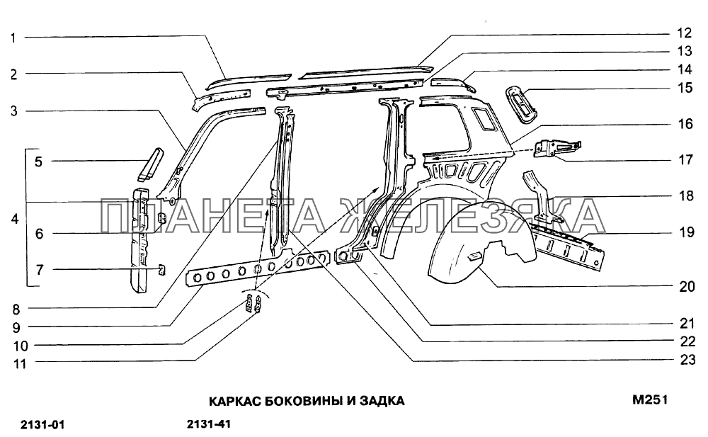 Каркас боковины и задка ВАЗ-21213-214i